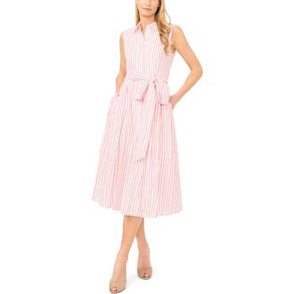 Ted Baker Charlie Stripe Seersucker Midi Dress in Geranium at Nordstrom, Size X-Small