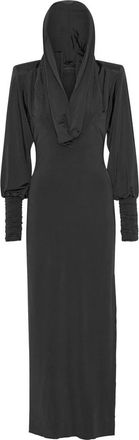 Rotate Cowl Neck Hooded Maxi Dress - Dames - Maxi kleedjes - Zwart - S - Kleedjes
