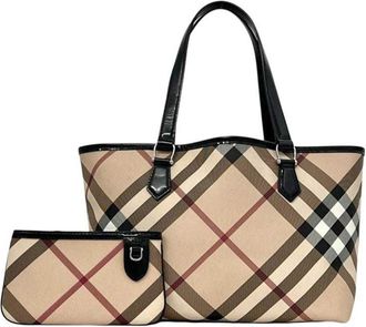 Burberry Beige Pvc Tote Bag (Pre-Owned)