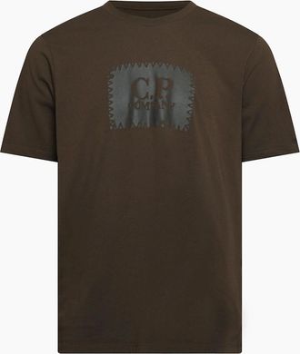 C.P. Company Mens 30/1 Jersey Logo Label T-Shirt - Green - Size: 46