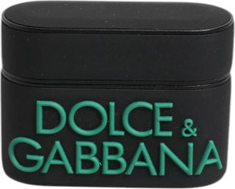 Dolce & Gabbana Zwart Oranje Siliconen Airpods Hoesje - unisex - Telefoonaccessoires - Zwart - ONE Size - Accessoires