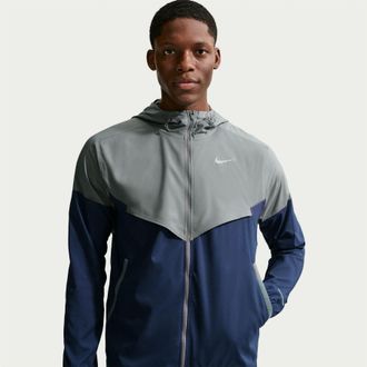 Nike Mens Windrun Jacket in Smoke Grey/Navy - Size X-Large