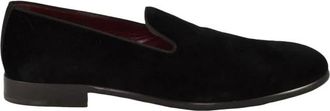 Dolce & Gabbana Stijlvolle Katoen Viscose Schoenen - Heren - Loafers - Zwart - 40 EU - Katoen - Schoenen