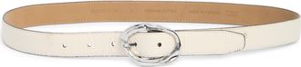 Nordstrom Cora Slim Leather Belt in Ivory Tofu- Silver at Nordstrom, Size X-Small