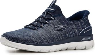 Skechers Arch Fit Summits Hands Free Slip-Ins Womens Shoes Navy/Silver : 10.5 B - Medium, Textile