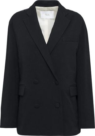 Tela double-breasted jacket - Black