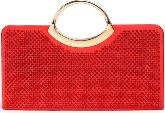 Lady Couture Tango Rhinestone Satin Clutch in Red at Nordstrom Rack