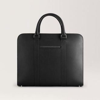 Carl Friedrik Medium size Briefcase - Vacchetta Leather - Black