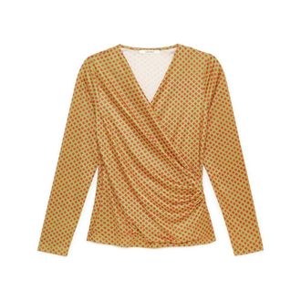 Maliparmi Maliparmi - Micro Print Jersey T-Shirt - Dames - Tops - Veelkleurig - Maat: 2XL Jersey