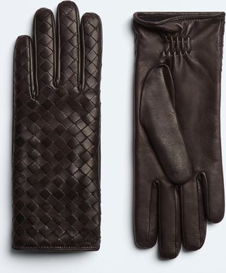 Bottega Veneta Intrecciato Leather Gloves - Brown - Women - 7 - 100% Lambskin