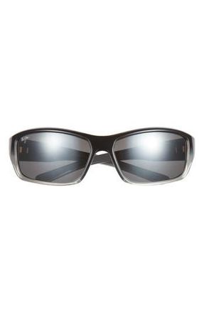 Maui Jim 62mm Square Polarized Sunglasses in Black Black Grey at Nordstrom Rack