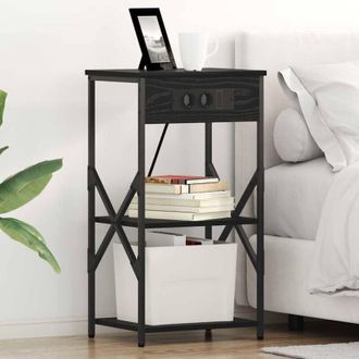 vidaXL Armadio da Notte Rovere nero 41 x 31 x 76 cm Legno multistrato - Vidaxl