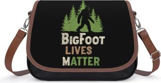 Generic Bigfoot Lives Matter Small Womens Crossbody Bags Shoulder Handbag with Adjustable Strap for Travel