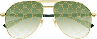 Gucci Sunglasses Gg1220 S 004 Gold/Green Men