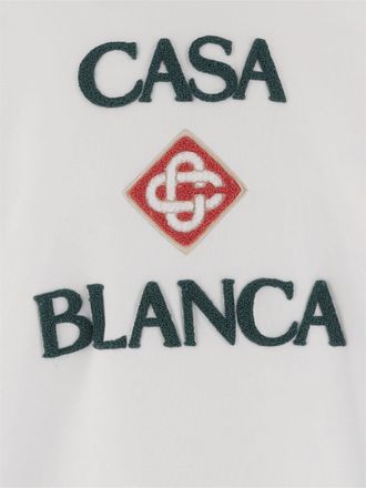 Casablanca Mens Sweatshirt With Logo Cotton White Organic Sweatshirts Sweater