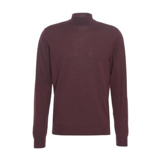 Gender Turtlenecks, male, Red, Size: XL Red High Neck Knit Sweater