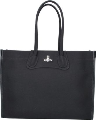 Vivienne Westwood Black Troy Fabric Tote Bag