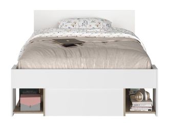 VENTE-UNIQUE.COM Base de cama melamina color natural claro, blanco 120 x 200 cm, 120 x