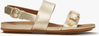 FitFlop Fitflop Gracie Ultra Womens Ankle Strap Sandals Platino - Gold Leather - Size UK 6