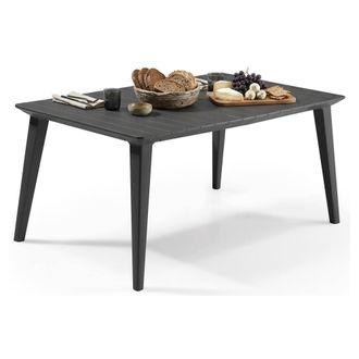 Dmora Mesa De Jard&iacute;n Secondo, Base De Picnic, Mesa De Comedor De Jard&iacute;n, Banco Multiusos Para Exterior, 157x98 H74 Cm, Antracita - Dmora