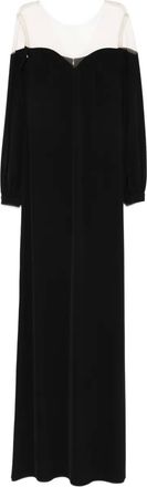 Cristallini Rafaela maxi-jurk met lange mouwen - Zwart