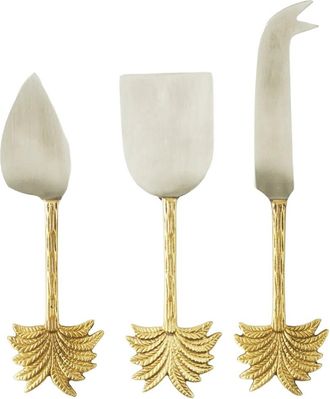 Bella Maison 3Pc Palm Gold Cheese Knife Set
