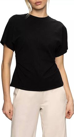 Sanctuary Shirred Waist Dolman Tee In Black