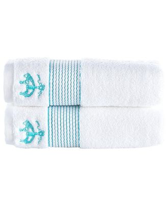 Brooks Brothers Rope Stripe Border 2Pc Hand Towels