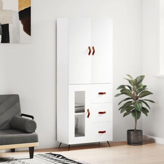 vidaXL Vidaxl - Aparador Alto Madera Contrachapada Blanco 69,5x34x180 Cm