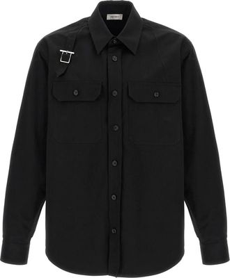 Alexander McQueen Harness Utility Shirt - Heren - Casual Overhemden - Zwart - M - Katoen - Overhemden