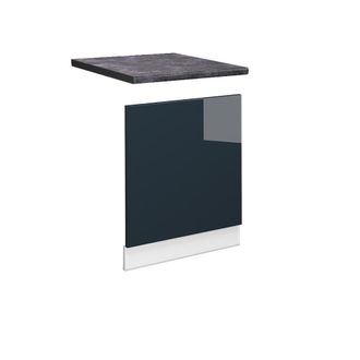 Vicco Muebles De Cocina Fame-line, Azul Oscuro Alto Brillo, 60 Cm, Et Antracita, Vicco