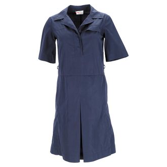 Prada Prada midi-jurk met riem in marineblauw katoen