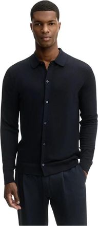 Strellson Nieuwe Wol Jas met Polokraag - Heren - Vesten - Blauw - XL - Wol - Truien & Vesten