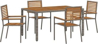 vidaXL Garden Dining Set 9 pcs Black 190 x 90 x 75 cm Poly Rattan vidaXL