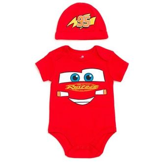 Disney Pixar Cosplay 2-Piece Bodysuit and Hat Set in Red Mcqueen at Nordstrom, Size Newborn