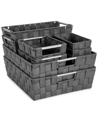 Sorbus 9Pc Variety Size Hand-Woven Storage Baskets