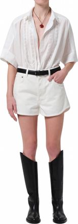Citizens Of Humanity Womens Abita Curved Hem Shorts In Macadamia
