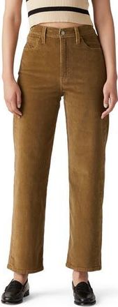 Levi's Ribcage High Waist Corduroy Ankle Straight Leg Pants in Ermine at Nordstrom Rack, Size 27 X 27