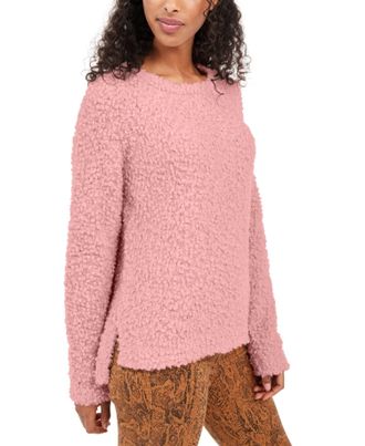 Hippie Rose Juniors Textured High-Low Sweater Pink Size Medium