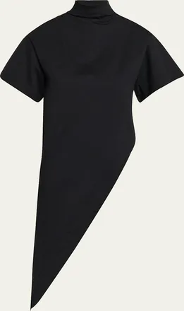 Alaia Short-Sleeve Asymmetric Triangle T-Shirt