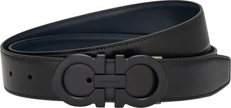 Ferragamo Reversible Calfskin Belt with Painted Gancini Buckle