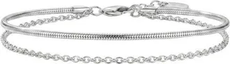Argento Vivo Cable & Snake Chain Layered Anklet at Nordstrom