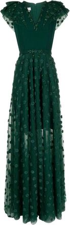 Saiid Kobeisy Beaded Tulle Dress With Polka Dots