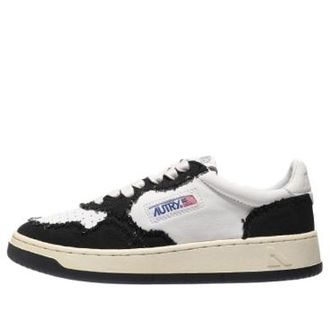 Autry Medalist Low Goatskin White Black AULM-CB02