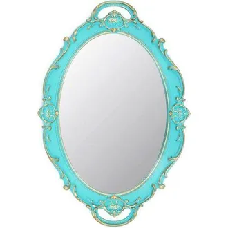 OEM Espejo De Pared Ovalado Decorativo Vintage De 37 X 25 Cm (azul)