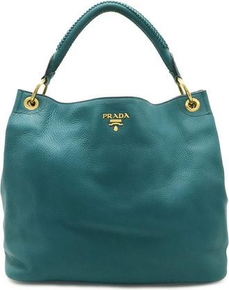 Prada Leather Shoulder Bag Green