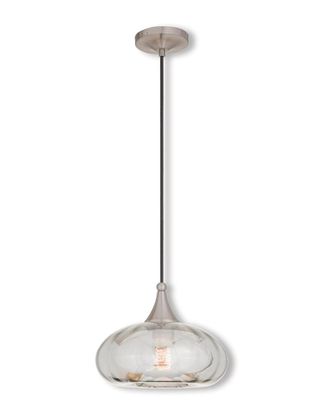 Livex Lighting Livex Art Glass 1-Light Brushed Nickel Mini Pendant