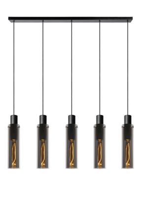Lucide ORLANDO Dimmable Adjustable Stylish Indoor Bar Pendant Light 5xE27 in Grey
