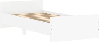 vidaXL Bed Frame without Mattress White 100x200 cm Engineered Wood Vidaxl