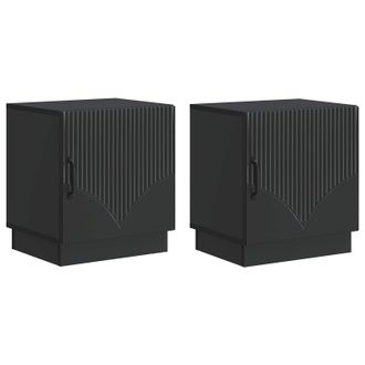 vidaXL Mesita De Noche 2 Pcs Negro 43 X 34,5 X 47 Cm Vidaxl